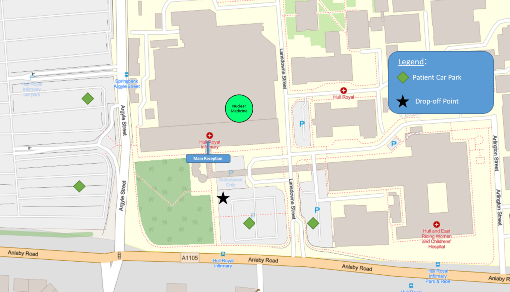 map of Hull Royal Infirmary