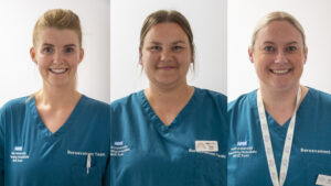 Members of the Bereavement Team Ainsley Belton, Jenna Cadden and Sam Catanach